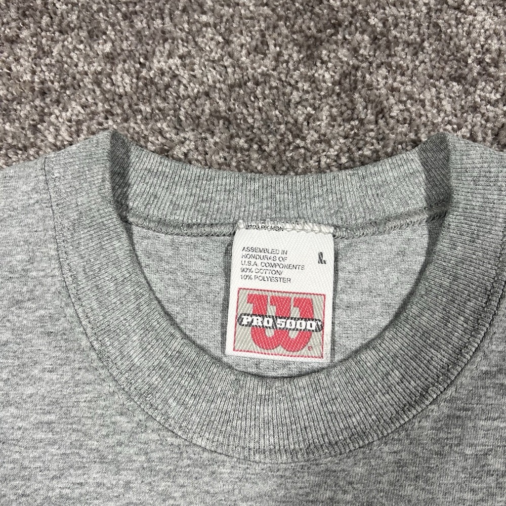Vintage 1990s Wilson Athletic Gray T Shirt L Basketball Fits XL Heather Grey Tee - Picture 7 of 10